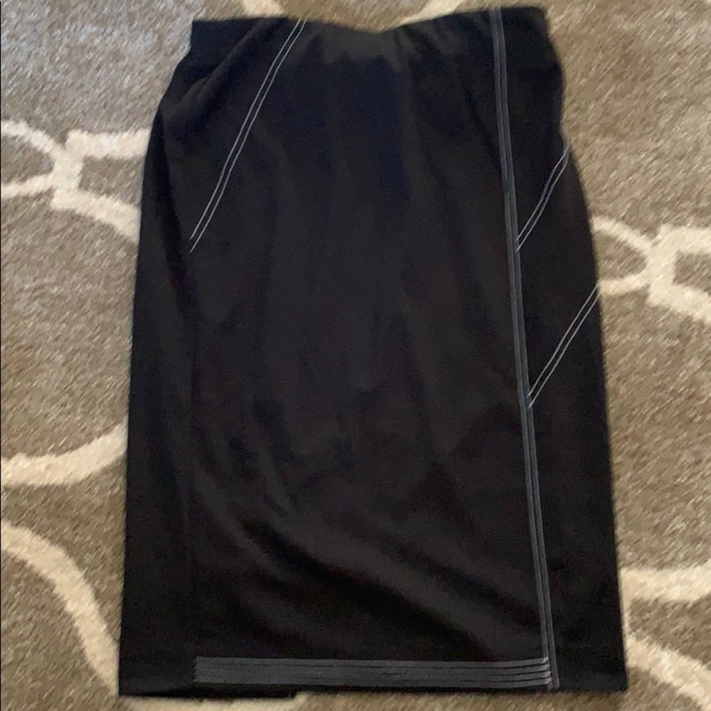 Black Pencil Skirt with Contrast Stitching - Women